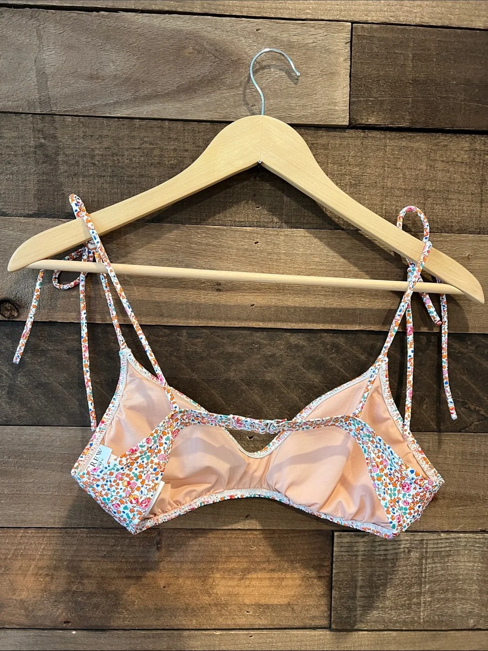 J. Crew Women's Tie-Shoulder French Bikini Top in Liberty Eloise Floral Size S